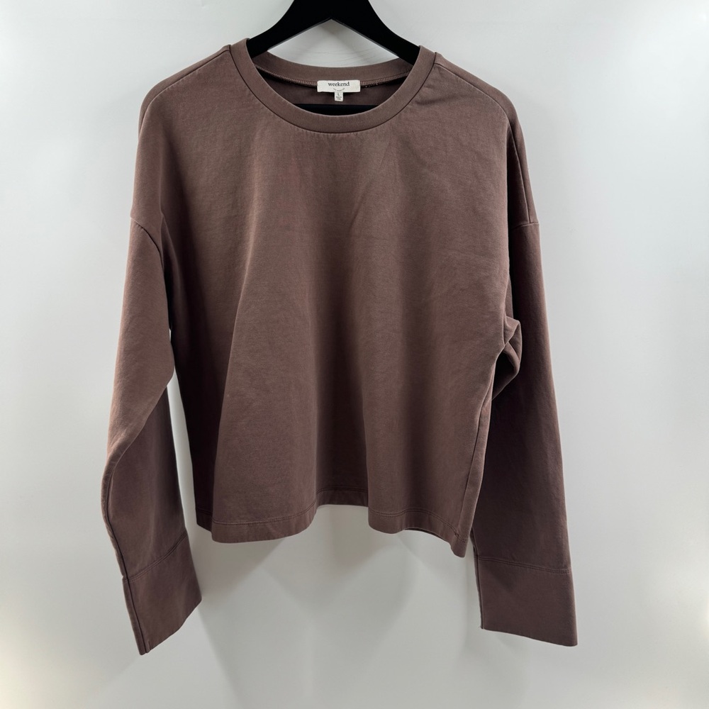 Weekend LA Brown Long Sleeve Crewneck Top – Women’s L